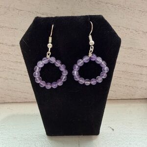 Purple Amethyst Beaded Earrings